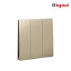 แพ็ค10 | Legrand สวิตช์ทางเดียว 3 ช่อง สีแชมเปญ รุ่นมาเรียเซนต์ | Mallia Senses | 281004CH