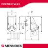 MENNEKES 205A ปลั๊กตัวเมียฝังเฉียง (3P+E) 63A 400V IP67