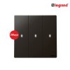 Legrand สวิตช์สองทาง 3 ช่อง สีดำ มีไฟ LED 3G 2Ways 16AX I lluminated Switch | Mallia Senses | 281015MB