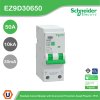 Schneider Electric เมนเซอร์กิตเบรกเกอร์ป้องกันไฟดูด รุ่น Easy9 Plug-On ขนาด 1P+N 10kA 50A 30mA รหัส EZ9D30650