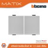 BTicino สวิตซ์ทางเดียว 1.5ช่อง สีเงิน 1Way Switch 1.5 Module 16AX 250V Matix | AA5001WT15N