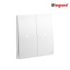 Legrand สวิตช์ทางเดียว 2ช่อง สีขาว มีไฟ LED 2G 1W 16AX Illuminated Switch | Mallia Senses | 281012MW