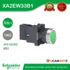 Schneider Electric สวิตช์ปุ่มกด แบบ Spring return 24V AC/DC LED ขนาด 22mm. สีเขียว 1NO | XA2AW33B1