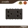 Schneider เต้ารับคู่มีกราวด์ สีน้ำตาล ปลั๊กคู่ รุ่น ZENcelo 84426LUES2_BZ