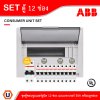 ABB ชุดตู้คอนซูมเมอร์ยูนิต1เฟส240 โวลท์ 12 ช่อง เมนเบรกเกอร์ 50A พร้อมลูกย่อย 16A/20A/32A