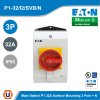EATON Main switch,P1, 32A, surface mounting, 3P+N Emergency switching off function | P1-32/I2/SVB/N