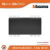 BTicino สวิตช์ทางเดียว 3 ช่อง แบมบู สีดำ One Way Switch 3 Module 16AX Bamboo | AE2001T3GR
