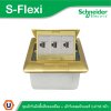 Schneider ชุดเต้ารับฝังพื้นสีทองเหลือง+เต้ารับคอมพิวเตอร์ CAT5E 3ตัว รุ่น S-Flexi