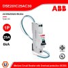 ABB DSE201 C25 AC30 Miniature Circuit Breaker with Overload protection (RCBO), Type AC, 1P, 25A, 6kA, 30mA, 240V