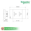 Schneider ชุดเต้ารับคู่ 3 ขา มีม่านนิรภัย สีเทา + หน้ากาก 3 ช่อง สีขาว รุ่น AvatarOn A | Ucanbuys