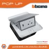 BTicino ชุดเต้ารับฝังพื้น กล่องฝังพื้น+ปลั๊กเดี่ยว + USB สีอลูมิเนียม | Matix