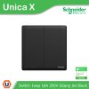 Schneider Electric สวิตช์ทางเดียว 16A 250V 2ช่อง Jet Black รุ่น Unica X | NUX32_1_JB