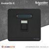 Schneider Electric เต้ารับโทรศัพท์ 1 ช่อง สีดำ | AvatarOn E,Telephone Socket,Keystone on Shuttered | E8331RJS4_DG