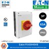 Eaton สวิตช์ตัดวงจรไฟ แบบบิดเปิด-ปิด มาพร้อมกล่อง 3P 63A, IP65 (ชนิดปุ่มหยุดฉุกเฉิน) | P3-63/I4/SVB