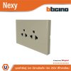 BTicino ชุดเต้ารับคู่มีกราวด์ 3ขา มีม่านนิรภัย สีไทเทเนียม 16A 250V รุ่น Nexy | QT4185AE