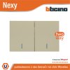BTicino ชุดสวิตช์สองทาง ขนาด 2 ช่อง มีพรายน้ำ สีไทเทเนียม 2 Way Switch 2 Gang Titanium  รุ่น Nexy