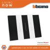 BTicino ชุดสวิตช์ทางเดียว 3 ช่อง สลับสีขาว-ดำ ฝาครอบสีดำ 1 WAY Switch 3 Gang Black-White, cover plate Black | Living Now