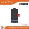 BTicino สวิตซ์สองทาง 1ช่อง มีพรายน้ำ มาติกซ์ สีดำ 2Way Switch 1Module Phosphorescen | Black | Matix | AG5003WTLN
