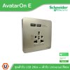 Schneider Electric ชุดเต้ารับ USB 2 ช่อง + เต้ารับ 16A สีทอง รุ่น AvatarOn E | E8342616USB_WG