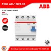 ABB 2CSF204001R1900 Residual Current Circuit Breaker (RCCB) 10kA AC-100/0.03 4P F204 AC-100/0.03
