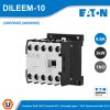 EATON Contactor 6.6A 3 kW, Contacts N/O = Normally open= 1 N/O, Screw terminals, AC-3 | DILEEM-10(230V50HZ,240V60HZ)