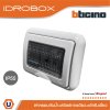 BTicino ชุดฝาครอบกันน้ำ สีเทา + เต้ารับเดี่ยว + สวิตซ์1ทาง สีดำ | Matix