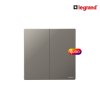 Legrand สวิตช์ปุ่มกดแบบเด้งกลับ ขนาด 2ช่อง ไม่มีสัญลักษณ์ 2G 10A Push No Marking | Mallia Senses | 281042DS