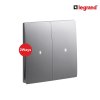 Legrand สวิตช์สองทาง 2 ช่อง สีเทาดำ มีไฟ LED 2G 2Ways 16AX Illuminated Switch | Mallia Senses | 281013DS
