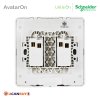 Schneider Electric ชุดสวิตซ์ทางเดียว 2 ตัว สีทอง รุ่น AvatarOn E, 16AX 250V 2 Gang 1 Way Switch, Wine Color