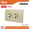 ยกลัง | BTicino ชุดเต้ารับคู่มีกราวด์ 3 ขา มีม่านนิรภัย สีไทเทเนียม 16A 250V รุ่น Nexy | QT4185A