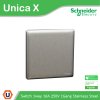 Schneider Electric สวิตช์ทางเดียว 16A 250V 1ช่อง สี Stainless Steel รุ่น Unica X | NUX31_1_SS