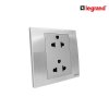 แพ็ค10 | Legrand ชุดเต้ารับคู่ 3 ขา มีม่านนิรภัย สีอลูมิเนียม รุ่นมาเรียเซนต์ | Mallia Senses | 281104BA
