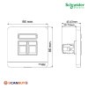 Schneider Electric เต้ารับโทรศัพท์ 2 ช่อง สีขาว 2 Gang Telephone Socket ,White รุ่น AvatarOn E