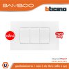 แพ็ค 4 BTicino ชุดสวิตช์สองทาง 1 ช่อง 3 ตัว สีขาว 2Way Switch 1 Gang 16A 250V White | Bamboo