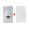 Schneider สวิตช์กดกระดิ่งกันน้ำ IP44 สีเทา+กล่องกระดิ่งสีขาว ชไนเดอร์สวิตช์กดกระดิ่งกันน้ำพร้อมไฟสัญญาณสีฟ้า รุ่นConcept