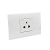 BTicino ชุดเต้ารับเดี่ยว 3 ขา มีม่านนิรภัย สีขาว Simplex Socket 2P+E 16A 250V with Safety Shutter รุ่น Bamboo