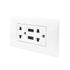 BTicino เต้ารับ USB Type A+C+เต้ารับคู่ 3ขา สีขาวDuplex Socket 2P+E + USB Charger Type A+C ,2Ports White|Bamboo|AE4185AC