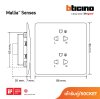 Legrand เต้ารับคู่มีกราวด์ สีแชมเปญ 1G EURO-US 16A 2x2P+Earth Socket รุ่นมาเรียเซนต์ | Mallia Senses|Champaigne|281104CH