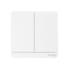 Schneider สวิตช์ไฟทางเดียว cover plate for switch, 2 rocker,สีขาว รุ่น AvatarOn E : E8332L1_WE