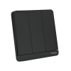 Schneider : ชุดสวิตซ์ทางเดียว 3 ตัว สีดำ รุ่น AvatarOn E, 16AX, 250V, 3 Gang 1 Way Switch, Black : E8333L1_DG_G5