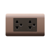 Schneider Electric : ชุดเต้ารับคู่ 3ขา+หน้ากากสีน้ำตาล | Zencelo - ชไนเดอร์ | A8401LH_SZ+84426LUES2_BZ