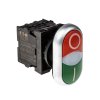 Eaton ชุดหัวปุ่มกดสวิตช์ 2 ทาง หัวเรียบกดเด้งกลับ M22 Series Illuminated, Flush Mount, IP66 - M22-DDL-GR-X1/X0/K11/230-W
