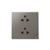 Legrand เต้ารับคู่มีกราวด์ สีเทาดำ 1G EURO-US 16A 2x2P+Earth Socket รุ่นมาเรียเซนต์ |Mallia Senses|Dark Silver |281104DS