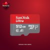 SANDISK Ultra microSDXC, SQUAC 512GB, A1, C10, U1, UHS-I, 150MB/s R, 4x6,  10Y