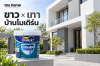 บ้านโมเดิร์นขาว–เทากับ Dulux Hydrofresh วางสีตามระนาบผนัง พร้อมภาพผลิตภัณฑ์ ดูลักซ์ เวเธ่อร์ชีลด์ ไฮโดรเฟรช (Dulux Weathershield Hydrofresh)  เบส A