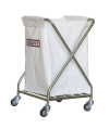 รถเข็นสเเตนเลสใส่ผ้า(พับไม่ได้)'พร้อมถุงผ้าคูนิล่อน
