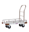 รถเข็นสแตนเลสมีคอกล้อม รุ่นแฮนด์พับเก็บได้