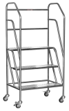 บันไดสแตนเลส 3 ขั้น ติดล้อ