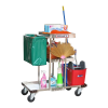 รถเข็นสแตนเลสใส่อุปกรณ์อเนกประสงค์พร้อมถุงผ้า