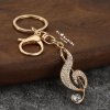 Treble Clef Keychain with Rhinestone Accents